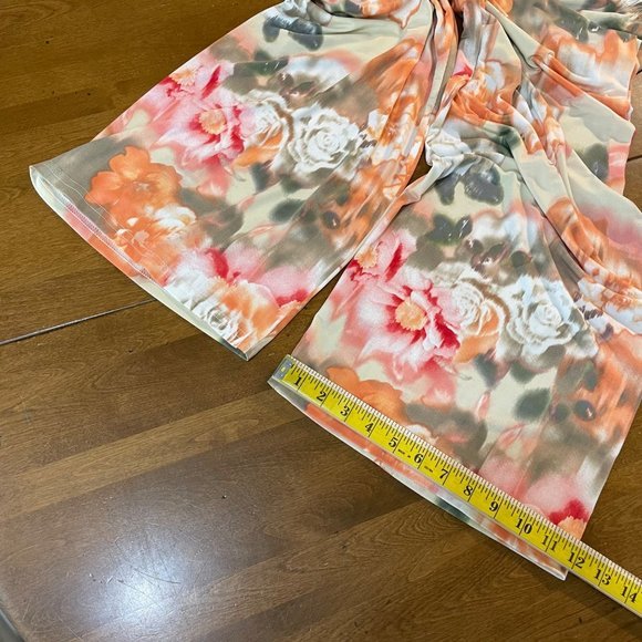 Peck & Peck Women's Orange Floral Boho Elastic Waist Stretch Lounge Pants‎ XL - Picture 6 of 7